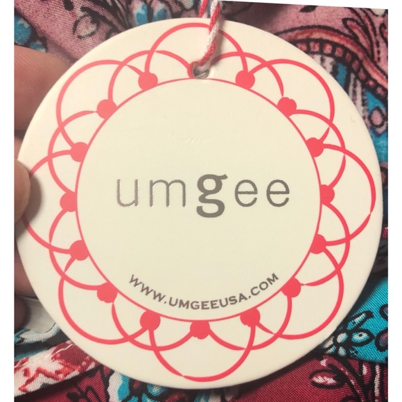 Umgee pink boho off the shoulder tie front top - Picture 8 of 9